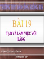 tạo và làm việc với bảng
