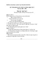 Đề kiểm tra học kỳ I môn Văn 9