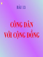 Bài 13: Công dân với cộng đồng