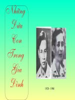 Bài:NHỮNG ĐỨA CON TRONG GIA ĐÌNH- NGUYỄN THIO