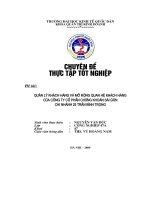 Quản lý khách hàng và mở rộng quan hệ khách hàng của chi nhánh 25 Trần Bình Trọng của công ty chứng khoán Sài Gòn