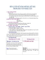 Ren luyen kỹ nang mo bai, ket bai trong van nghị luan