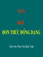 ĐƠN THỨC ĐỒNG DẠNG