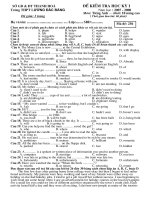 ĐỀ VÀ ĐÁP ÁN KIỂM TRA KHỐI 10- KỲ 1