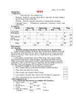 Đề khảo sát TA lớp 8 chuẩn