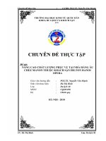 Nâng cao chất lượng phục vụ tại nhà hàng  Âu Chez Manon thuộc khách sạn Hilton Hanoi Opera 