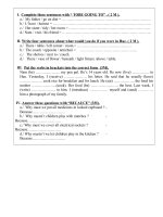 Bài tập Tiếng Anh học kỳ II