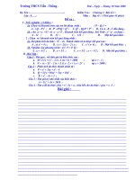 Đề,Đ/ Án :  Kiểm tra chương I. Môn Đại số 8.