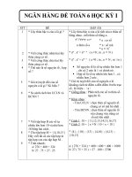 NGÂN HÀNG ĐỀ BỘ MÔN TOÁN KHỐI 6 - HK I