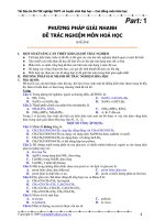 PHƯƠNG PHÁP GIẢI NHANH  ĐỀ TRẮC NGHIỆM MÔN HOÁ HỌC 