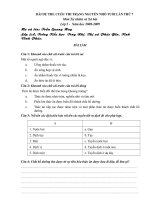 Đề trạng nguyên nhỏ tuổi TNXH lớp 2