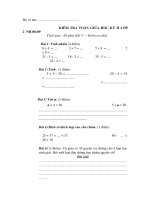 KTDK giữa HKII Toán 2 đề 3