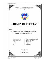 chất lượng dịch vụ  của nhà hàng TaoLi – khách sạn Nikko Hà Nội