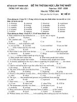 Đề thi thử tiếng Anh 08-09