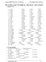 ĐỀ CƯƠNG 10 - BCB - HKII - HOT