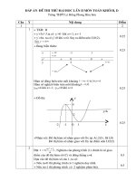 Đáp án thi thử của trường THPT Lê Hồng Phong