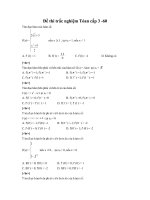 Đề thi trắc nghiệm Toán cấp 3 - 60