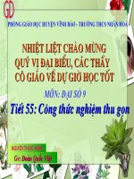 Tiết 55 - Công thức nghiệm thu gọn