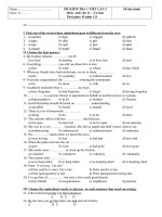 Đề kiểm tra (HK I -CB)