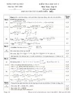 Đáp án: Đề KT học kỳ 2 lớp 11 (cũ)