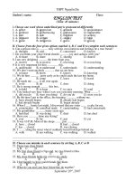 kiểm tra 1 tiết lần 1