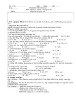 Đề kiểm tra Hóa 8 học kì I