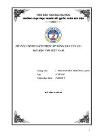 CHÍNH SÁCH TRỢ CẤP NÔNG SẢN CỦA EU, BÀI HỌC VỚI VIỆT NAM