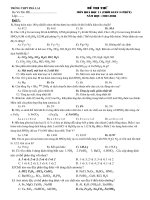 Đề thi thử môn Hóa