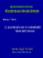 Quan hệ giữa góc và cạnh đối diện trong tam giác