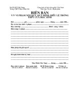Biên bản học sinh vi phạm kỉ luật