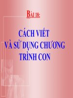 Ví dụ về cách viết và sử dụng chương trinh con