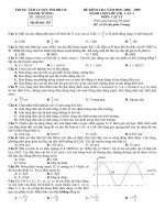 Đề ôn ĐHCĐ Vật lý lần 3_Lớp 13B(Trần Đình Hùng)