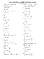 TUYỂN TẬP HỆ PHƯƠNG TRÌNH MŨ VÀ LÔGARIT