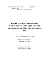 NGHIÊN CỨU MỘT SỐ BIẾN CHỨNG  Ở BỆNH NHÂN TAI BIẾN MẠCH MÁU NÃO  GIAI ĐOẠN CẤP TẠI BỆNH VIỆN ĐA KHOA CỦ CHI
