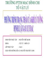 Bài 31: Phương trình trạng thái của khí lý tưởng