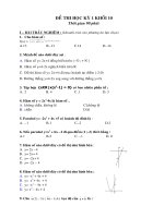 Kiểm tra Toán 10 học kỳ I