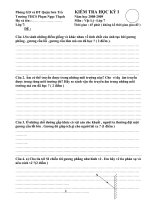 Đề kiểm tra học kì I - Vật Lý 7