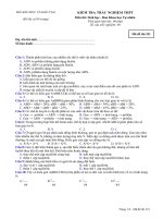 Đề thi thử TNTHPT của BỘ ban KHTN