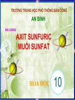 Bài 33: Axit Sunfurich- Muối Sunfat