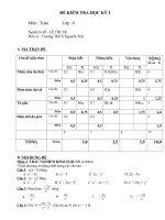 Đề thi Toán HK1 và đáp án lớp 8 (Đề 5)