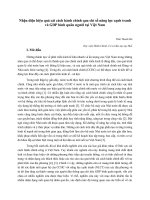 Nhận diện hiệu quả cải cách hành chính qua chỉ số năng lực cạnh tranhvà GDP bình quân người tại Việt Nam