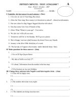 Đề KT 15'' số 1