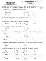 Đề kiểm tra học kì 1 - Toán 11 trắc nghiệm