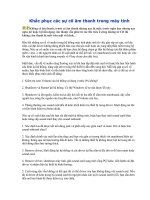 Khắc phục các sự cố âm thanh trong máy tính