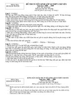 Đề thi & đáp án tuyển sinh 10 Chuyên Môn Sinh 1