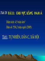 Bài 11: Đông Nam Á (Tiết 1: Tự nhiên - dân cư  - xã hội)