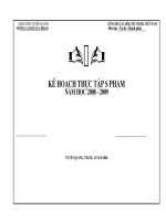 KẾ HOẠCH THỰC TẬP SƯ PHẠM (ngắn hạn, dài hạn) 2008-2009