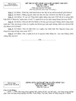 Đề thi & đáp án tuyển sinh 10 Chuyên Môn Sử 1