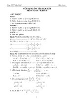 Nội dung ôn tập HKI