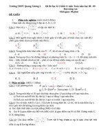 đề thi học kì 1 khối 11 đề chẵn nâng cao